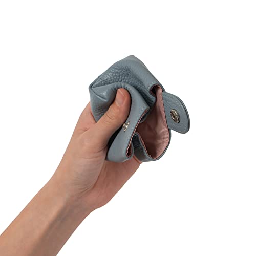 Cockatoo Genuine Leather Coin Pouch Change Holder, Mini Snap Pocket Wallet for Men Women (Navy Blue, Large) - color: Navy Blue, size: Large