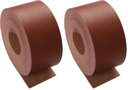 Picheng Faux Leather Strap for Crafts: 2 Inch Wide 138" Long Leather Strips (Pack of 2) - color: Brown, size: 2 Inch (Pack of 2)
