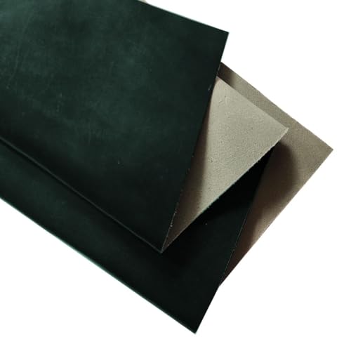 Genuine Leather Hide | 1.3-1.5 mm Thick | Full Grain Leather Sheet & Pieces for LeatherCrafting and Leatherworking Projects by Kozmo (Forest Green Oil-Tanned, 12"X24") - color: Forest Green Oil-tanned, size: 12"X24"