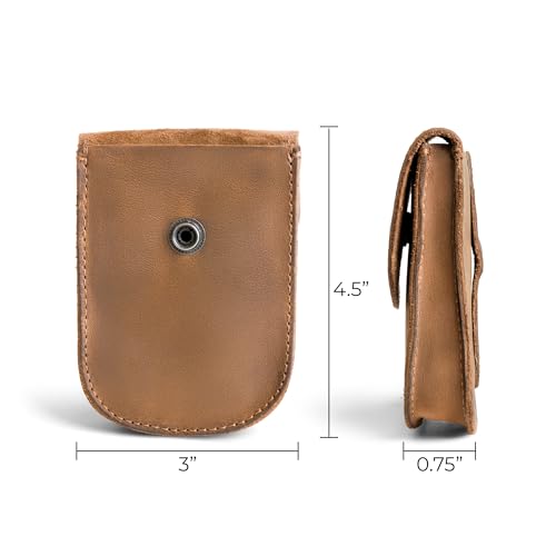 Hide & Drink, Holster Pouch, Durable EDC Waist Bag for Coins, Pocket Wallet, Headphones, Personal Items, Conveniently Attaches to Belt, Full Grain Leather, Handmade - color: Single Malt Mahogany
