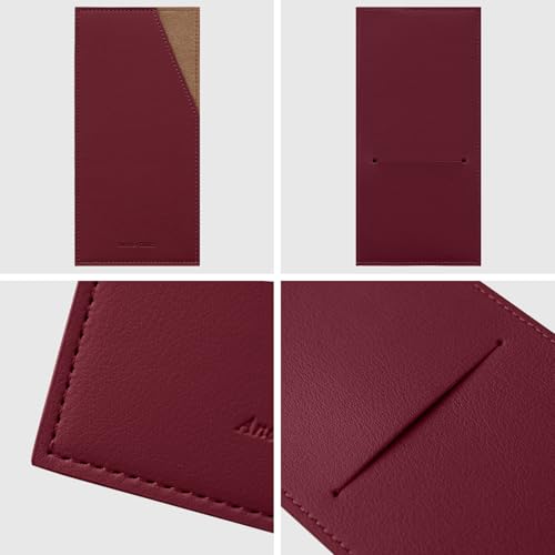 PU Leather Card & Cash Envelope for Travel and Budgeting -Burgundy | Reusable Money Holder, Stylish Leather Money Envelope - color: Burgundy