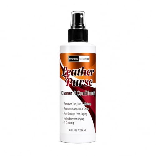 Leather Purse Cleaner & Conditioner Spray, 8 oz - One-Step Handbag Care | 3-in-1 purse care spray cleans, conditions and deodorizes finished leather. Non-greasy, fast-drying and made in USA.