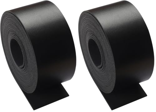 Picheng Faux Leather Strap for Crafts: 2 Inch Wide 138" Long Leather Strips (Pack of 2) - color: Black, size: 2 Inch (Pack of 2)