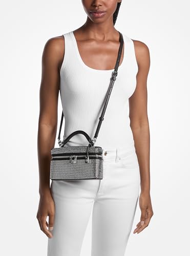Michael Kors Jana Extra Small Top Handle Crossbody Bag - color: Silver-tone Hardware/Rhinestone Hot Fix/Black