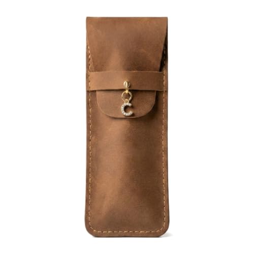 Personalized Initial PU Suede Pen Pouch - Office and Professional Storage Accessory, Ideal Gift for Coworkers (C) - color: C
