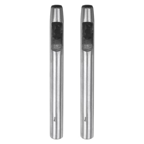 HARFINGTON 2pcs Hollow Punch for Leather 7mm Round Hole Punch Tool for Belt Puncher Carbon Steel Single Punch for Watch Belt Cut Leather Craft Rubber Paper Fabric Plastic Soft Material - size: 7mm