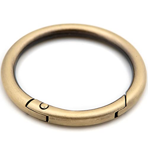 O Ring Spring Opening Snap Trigger Clip Buckle 2 PCS Charm Purse Making (Brushed Brass,1 1/2") - color: Brushed Brass, size: 1 1/2"