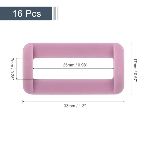 uxcell 16Pcs Plastic Rectangle Ring, Rectangle Slide Buckle, Webbing Belt Buckle Slide Loop for DIY Backpack Purse Strap - color: Light Purple, size: 1 1/2"
