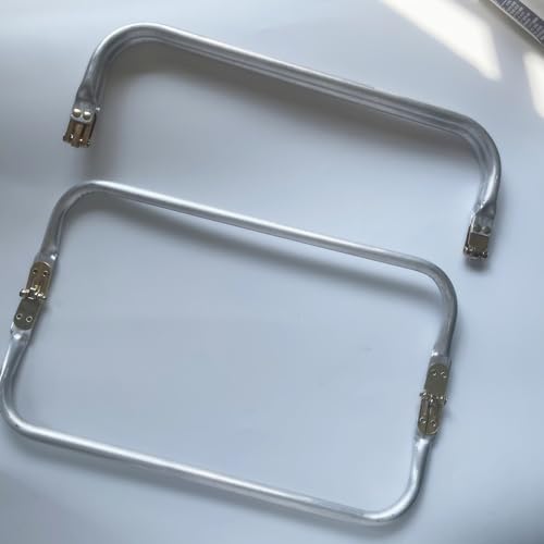 Tuofchyi 12 Inch Metal Purse Frame, 2Pcs Rectangle Kiss Lock Bag Hardware | Ideal for DIY Tote Bags, Clutches, Crochet Purses, Features a 180° Opening, Strong Hinges Secure Rectangle Kiss Lock Closure - size: 12 inch