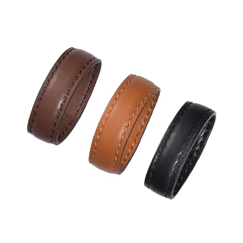 Handmade Leather Belt Loop Keeper | Belt Tail Ring | Strap Holder | Belt Accessories Replacement for Women & Men | 20-50mm Size in Black, Tan, Brown, Blue, White - color: 3 Color (Black+dark Brown+tan)/ 3pcs, size: 25 mm (Belt Width 0.8-1 inch）