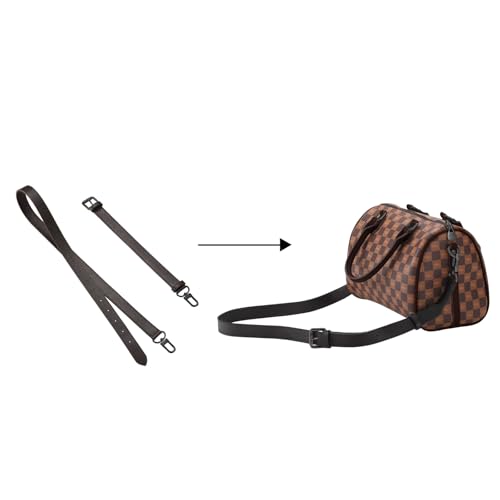 IBWell Genuine Leather Strap Replacement Crossbody Adjustable with Shoulder Strap Pads for Travel Duffel Bags - color: Expresso-gun Buckle