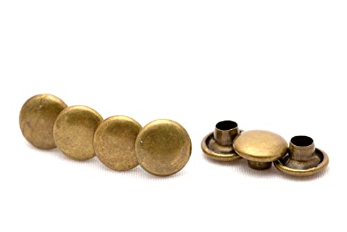 4mm, 6mm, 8mm Double Cap Rivets, Metal Button Round, Rapid Rivet, Rivet Studs for Purse Bags Handbags Shoes Belts Leather Craft DIY (50pcs) (8mm) (8x8mm, Bronze) - color: Bronze, size: 8x8mm