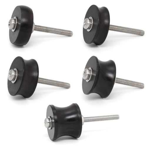 5pcs/Set Leather Burnishing Tools, Black Ebony Wood Leather Burnisher Polished Rods, Leather Edge Burnisher Sets for Leather Crafting (PG86E3-5pcs) - color: PG86E3-5pcs