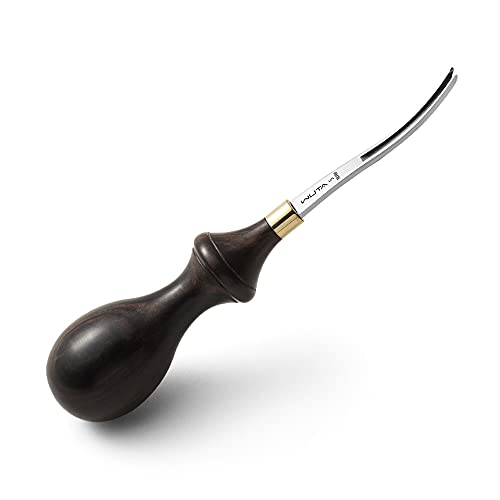 WUTA M390 Die Steel Leather Edge Beveler PRO 2.2mm 1PCS Skiving Craft Work Tools Cutter Edger Creaser Skiver Supplies Professional Design Bevelers Leathercraft Kit Ebony Handle - size: Size 5 (2.2mm) M390