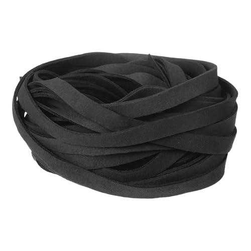 uxcell 10Pcs 1 Yard 10mm Wide Flat Leather String Cord, 1.4mm Thick Craft Suede Strap Braiding Lacing Strips Rope for DIY Leather Crafts Necklace Bracelet Collars Belts, Black - color: Black