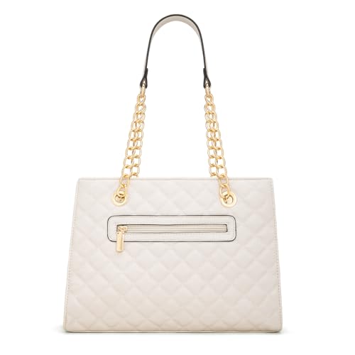 Montana West MEDIUM Tote Bag for Women Quilted Chain Handbags Shoulder Purse - color: 040beige