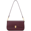 KKXIU Small Shoulder Bag for Women Cute Hobo Handbags Mini Clutch Purses | Classic Trendy Retro Underarm Crossbody Bag with Detachable Straps, Zipper Closure - color: Burgundy