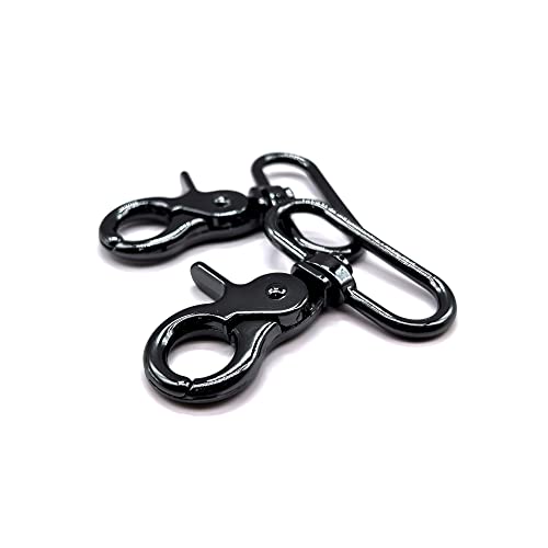 1-1/2 inch Swivel Lobster Clasp 1.5 inch Swivel Snap Hooks Black | 10pcs Metal Swivel Clips Clasp for Purse Bag Handbag Backpack Crossbody Bag Dog Collars Webbing Lanyard Strap Craft Making - color: Black 1-1/2 inch