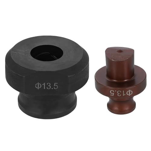 HARFINGTON Hydraulic Hole Punch Die 13.5mm Round Hole 40Cr Steel Electric Punching Kit for MHP-20 JP-20 Electric Punching Machine, Burgundy & Black - size: 13.5mm