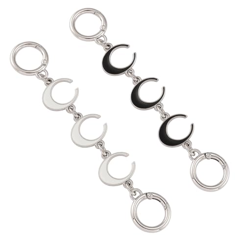 Anbys Silver Purse Extender Chain Bag Extender Chain Purse Strap Extender Bag Chain Charms(Moon White/Black) - color: Silver Moon(Black/White)