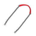 uxcell Purse Chain Strap, 39" Leather Iron Flat Chain Strap Handbag Chains Purse Handles Shoulder Replacement Strap (Red Strap Grey Chain) - color: Red, Grey, size: 39"