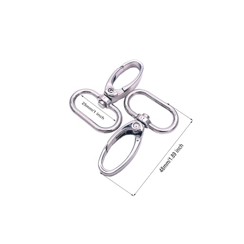 Swivel Lobster Clasps 1 inch Metal Multi Color for Purses Bag 10p - color: Antique Bronze/Silver/Gunmetal/Black/Gold, size: 1 inch