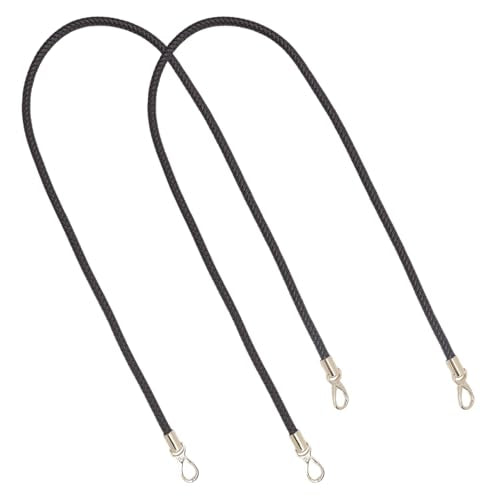 Semetall Purse Strap Replacement,2Pcs | 120cm/47.24" Long PU Braided Leather Handles with Metal Buckles for Underarm Bags, Handbags, Dark Brown with Gold Clasp - color: Dark Brown-120cm/47.24"