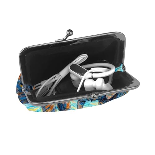Kiss-lock Coin Purse for Women Change Purses Cute Small Coin Pouch Tiny Coin Wallet (Oil Print Elephant) - color: Oil Print Elephant