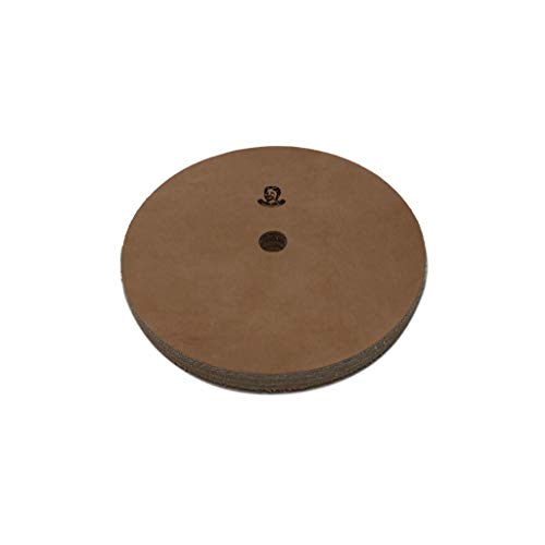 Leatherbeltman 5" (1/2" Width) Leather Honing Wheel - Fits 1/2" Arbor - Buffing Compound Included