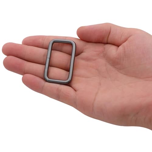 Metal Rectangle Ring Buckles Square Strap Webbing Belt Rings Non Welded 1.5" x 0.8" - color: Gunmetal X 16 Pcs