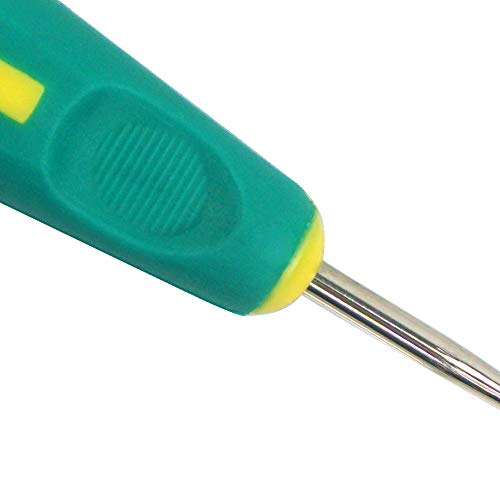 Leather Stitching Awl Straight Sewing Awl Hand Stitcher DIY Sewing Repair Tool Ergonomic Rubber Handle Safety Cap 1.6mm Tip 137mm Long Compact Size for Leather Canvas Precision Awl Work 1 PC