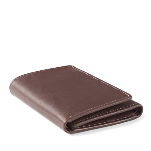 Premium Mahogany Men's Trifold Wallet - Full Grain Leather - Premium Mahogany - color: Premium Mahogany, size: Wallet