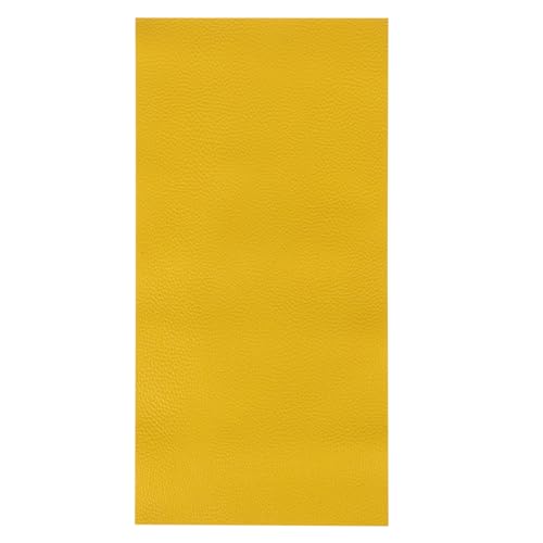 MECCANIXITY Thick Full Grain Leather Sheet, 23.6 x 11.8 Inch Natural Cow Leather 1.5-1.8 mm Fabric Pieces for DIY Craft Furniture Office Belts Notebook Covers,Lemon Yellow - color: Lemon Yellow, size: 23.6 x 11.8 Inch
