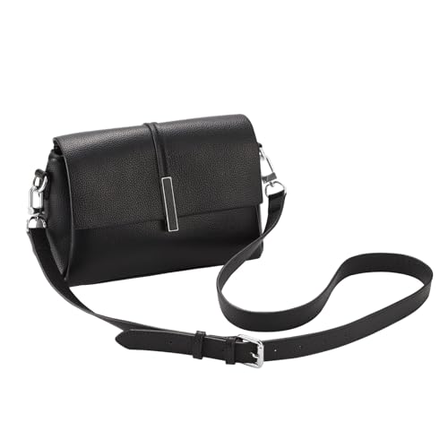 IBWell Genuine Leather Strap Replacement Crossbody Adjustable with Shoulder Strap Pads for Travel Duffel Bags - color: Brownish Red-silver Buckle