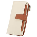 GAEKEAO Women Wallet RFID Blocking Leather Bifold Compact Card Holder Ladies Travel Wallet Purse, Large Capacity Wristlet - color: Z-white Brown