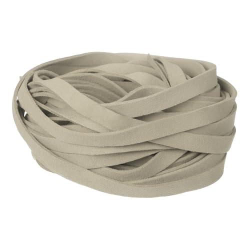 uxcell 10Pcs 1 Yard 10mm Wide Flat Leather String Cord, 1.4mm Thick Craft Suede Strap Braiding Lacing Strips Rope for DIY Leather Crafts Necklace Bracelet Collars Belts, Cream White - color: Cream White
