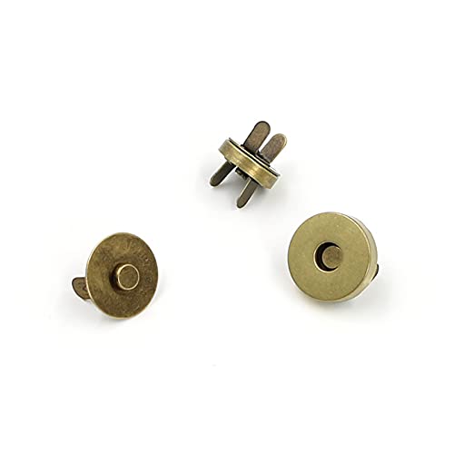 20 Set Magnetic Snaps, Purse Magnetic Button Replacement Kit-Bronze 18MM | Magnetic Bag Fastener Clasp for Sewing, DIY Craft, Purses, Bags, Clothes, Leather - color: Bronze 18MM