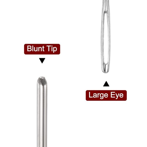 Generic 30Pcs Large Eye Blunt Needles 2.75" Tapestry Needle Yarn Sewing Knitting Weaving Needle Stainless Steel for Crochet Projects