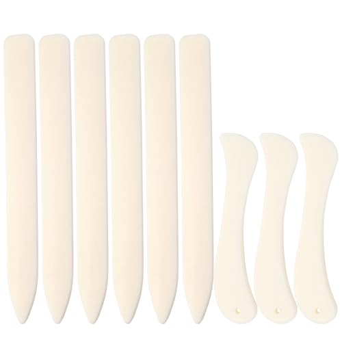 9 Pcs Bone Folder Tool Scoring Tool Bone Tool Paper Folding Tools | Folding Bone for Paper Book Binding Kit Leather Burnishing Card Making for Folding Scoring Creasing Origami Scrapbooking - size: 9 PCS
