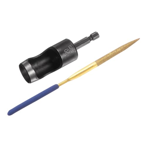 HARFINGTON Leather Hole Punch Tool 20mm 45#Steel 1/4 Hex Shank Drill Bits Electric Hollow Punch Set with 5.5" Half-Round File for Leathercraft Belt Fabric PVC Plastic Handbags Watch Band DIY - size: 20mm