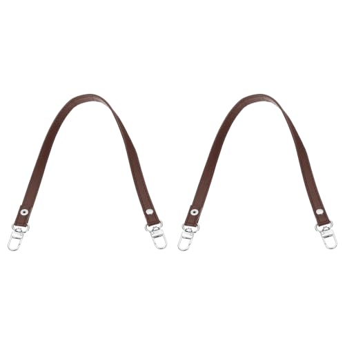 PATIKIL Leather Purse Handle Strap, 2 Pcs 17 Inch Leather Purse Strap Replacement DIY Women Clutch Bag Handbag Top Handle Strap Repair Accessories, Dark Brown - color: Dark Brown, size: 17 Inch