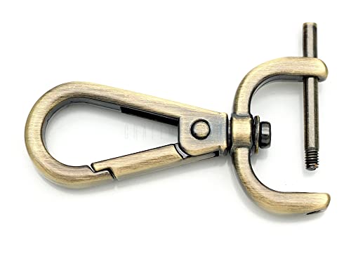CRAFTMEMORE 2pcs Detachable Snap Hook Swivel Clasp w/Screw Bar VT493 Bag Strap Hardware Replacement (1/2 Inch, Brushed Brass) - color: Brushed Brass, size: 1/2 inch