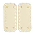 PATIKIL 7.9 x 3.5inch Leather Bag Bottom, 2 Pcs PU Leather Bag Bases Purse Making Knitting Rectangle Crochet Bottom Shaper Pad with Holes Durable for Crochet DIY Handbag Tote, Beige - color: Beige