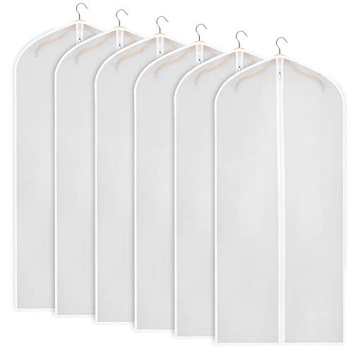 Zilink Garment Bags for Long Dresses Translucent Suit Bag 60 in, 6 Pack - size: 60"-6pcs