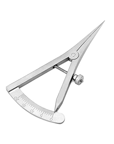 QWORK 3.5" Adjustable Marking Gauge Mini Edge Press, Professional Carpenter Pencil Compass, Precision Spring Dividers Calipers Compass Measuring, Pitch Gauge DIY Leather Craft Tool