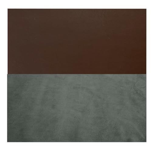 Double Sided Soft Skin Faux Leather/Suede 1 Yard 54" x 36" Thickness 0.65mm Width:54" Perfect for Upholstery, DIY Crafts, Hat Making, Hair Crafts Making, Sewing Chocolate(Back Gray) - color: Chocolate, size: 36"x54"