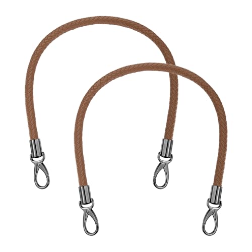 MECCANIXITY Braided Purse Strap, PU Leather Purse Strap Handle Replacement for Handbag Tote Underarm Bag Making - color: Coffee Brown