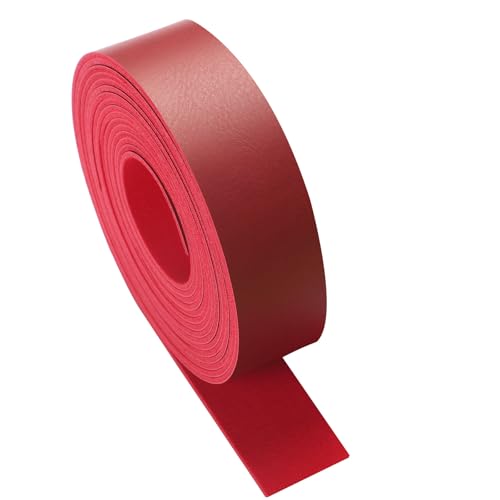 Picheng Faux Leather Strap for Crafts: 1 Inch Wide 138" Long Leather Strips - color: Big Red, size: 1 Inch