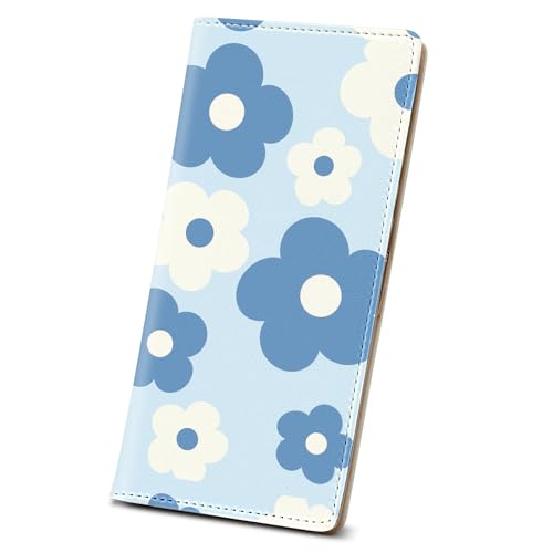 Anikathy Womens Wallet, Rfid Wallets for Women,Slim Thin Credit Card Holder Organizer Purse,PU Leather Cute Long Bifold Clutch Cash Wallet with Zipper Coin Pocket,Ladies Gift,Blue and white flowers - color: Blue and white flowers