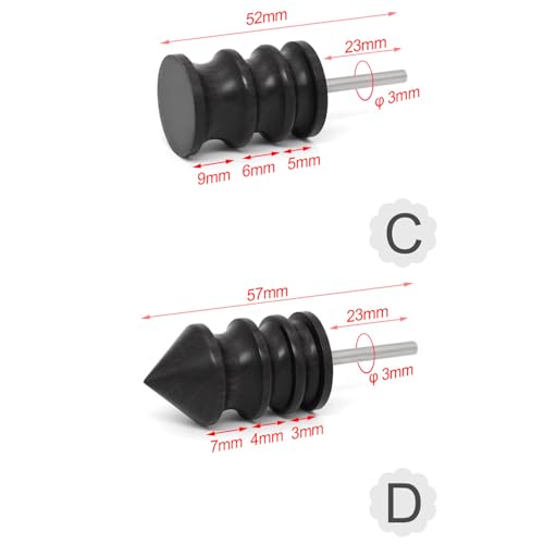 2pcs/Set Leather Burnishing Tools, Black Ebony Wood Leather Burnisher Polished Rods, Leather Edge Burnisher Sets for Leather Crafting (PG86E2-2pcs) - color: PG86E2-2pcs